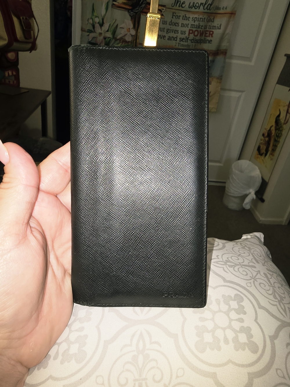 Prada Black Saffiano Leather Long Wallet